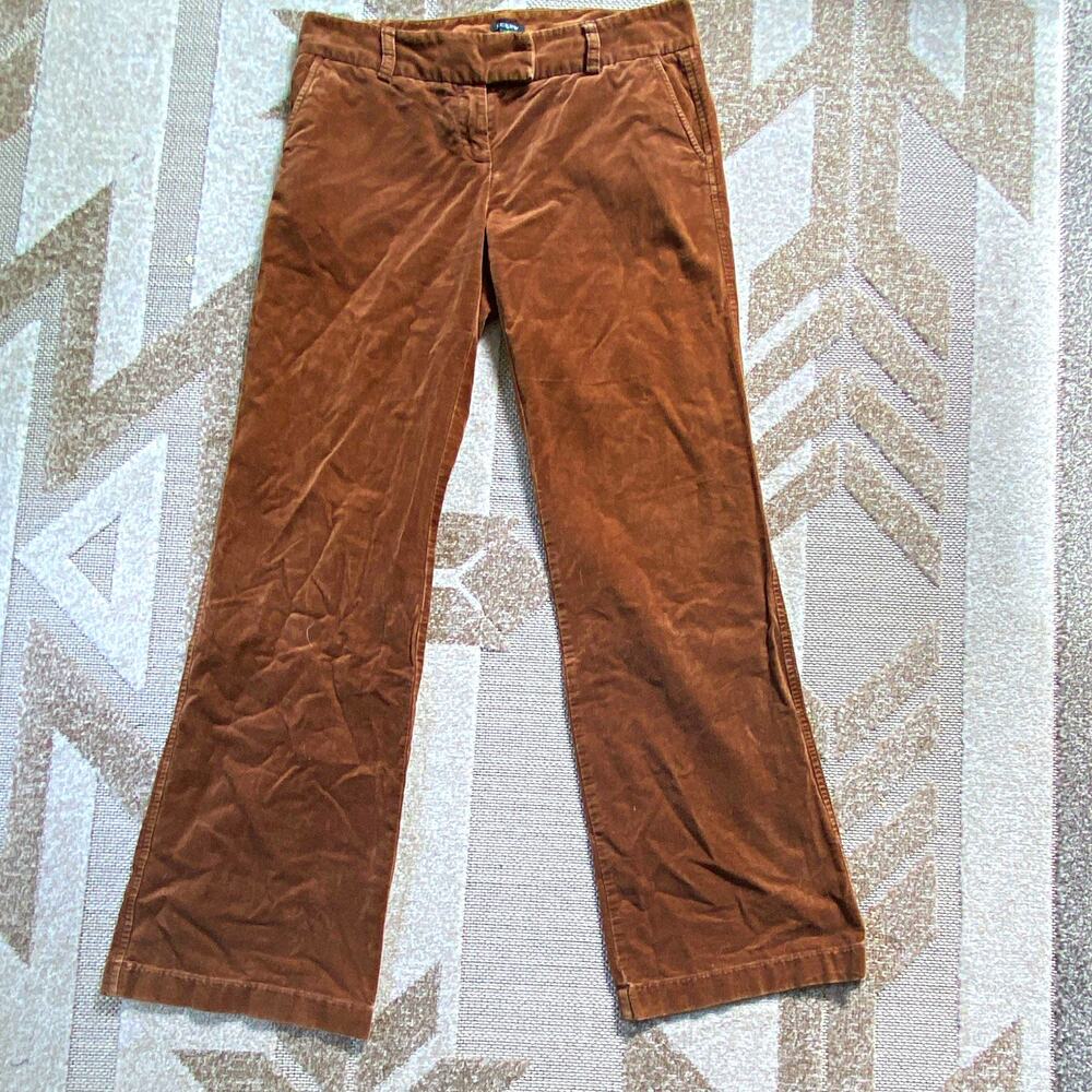 J.CREW Women's Brown Solid Dress Pants Pleated Front Pockets Regular 4